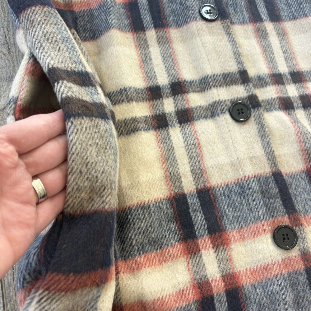 Pretty Garden Womens Plaid Shacket Size L Duster Soft Brushed Cabin Cozy NWT - Picture 5 of 12